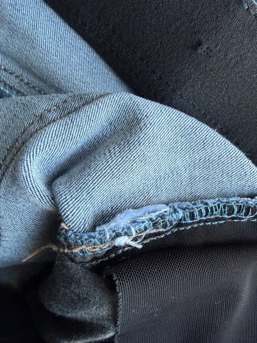 Democracy Jeans Womens 6 Blue Ab Technology Mid Rise Straight Leg Crop Fray Hem - Picture 8 of 10